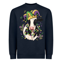 Navy mardi gras cow Heavyweight Sweatshirt - MaliasSmallBusiness