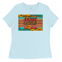 Baby Blue sassy little soul  skinny metal can holder Ladies Tee - HRA Design Shop