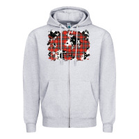 Heather Grey Christmas Plaid Cowhide Pattern Background Zipper Hoodie - RanaPortraitStore