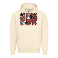 Sandshell Christmas Plaid Cowhide Pattern Background Zipper Hoodie - RanaPortraitStore
