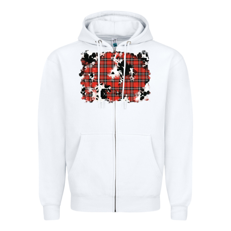 Christmas Plaid Cowhide Pattern Background Zipper Hoodie by RanaPortraitStore | Teevron