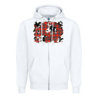 White Christmas Plaid Cowhide Pattern Background Zipper Hoodie - RanaPortraitStore
