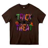 Chocolate Brown trick or treat Heavy Core Tee - RacoonDesign