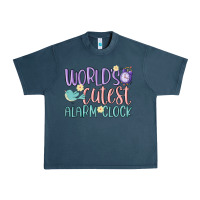 Midnight Navy world's cutest alarm clock Urban Heavy Tee - MaliasSmallBusiness