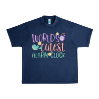 Navy world's cutest alarm clock Urban Heavy Tee - MaliasSmallBusiness