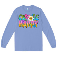 Colony Blue choose happy with smile Long Sleeve Tee - NancyCooperArtShop