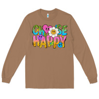 Toasted Coconut choose happy with smile Long Sleeve Tee - NancyCooperArtShop