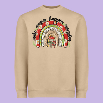 Make Magic Happen Everyday Heavyweight Sweatshirt Designed By Maliassmallbusiness