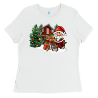 White christmas gnomes barnyard Ladies Tee - FaDigitalArtStudio