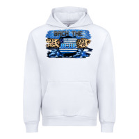 White Back the blue Urban Hoodie - FaDigitalArtStudio