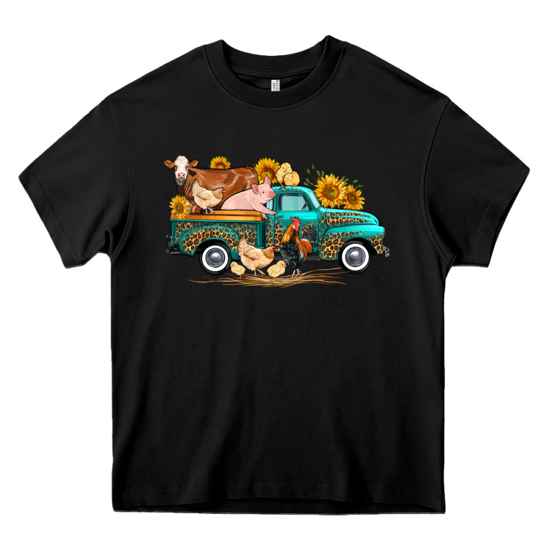 Western Farm Truck Farm Animals Heavy Core Tee by FaDigitalArtStudio | Teevron