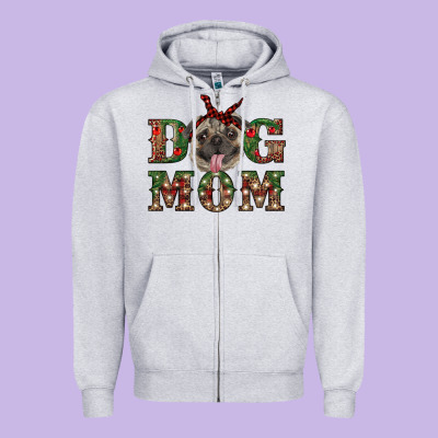 Christmas Dog Mom Zipper Hoodie Designed By Ranaportraitstore