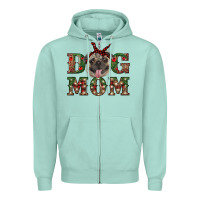 Seafoam Christmas Dog Mom Zipper Hoodie - RanaPortraitStore