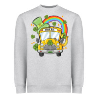 Heather Grey st. patrick's day school bus Heavyweight Sweatshirt - MaliasSmallBusiness