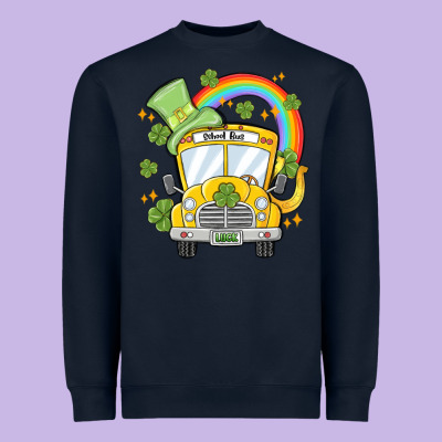 St. Patrick's Day School Bus Heavyweight Sweatshirt Designed By Maliassmallbusiness