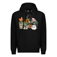 Black Farm animal coffee cups Premium Hoodie - HowdyJamesFarm