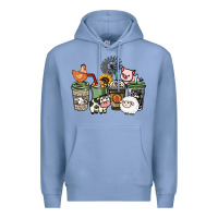 Colony Blue Farm animal coffee cups Premium Hoodie - HowdyJamesFarm