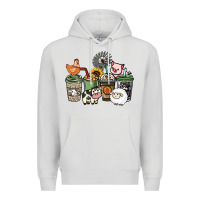 Dove Grey Farm animal coffee cups Premium Hoodie - HowdyJamesFarm