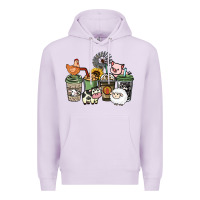 Lilac Farm animal coffee cups Premium Hoodie - HowdyJamesFarm