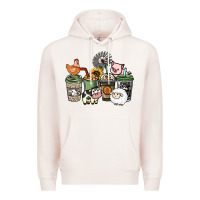 Pale Pink Farm animal coffee cups Premium Hoodie - HowdyJamesFarm
