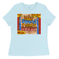 Baby Blue usa flag sweet and sassy Ladies Tee - HRA Design Shop