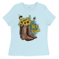 Baby Blue Bee Kind Ladies Tee - JahusDesignShop