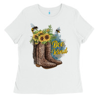 White Bee Kind Ladies Tee - JahusDesignShop
