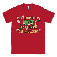 Red my worth is not defined by my size Classic Tee - MaliasSmallBusiness