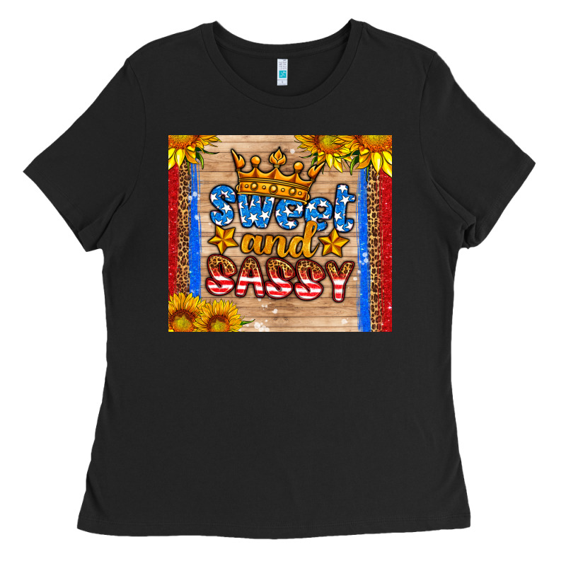Usa Flag Sweet And Sassy Ladies Tee by HRA Design Shop | Teevron