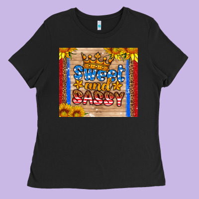 Usa Flag Sweet And Sassy Ladies Tee Designed By Hra Design Shop