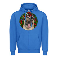 True Royal Christmas Pug With Buffalo Plaid Zipper Hoodie - RanaPortraitStore