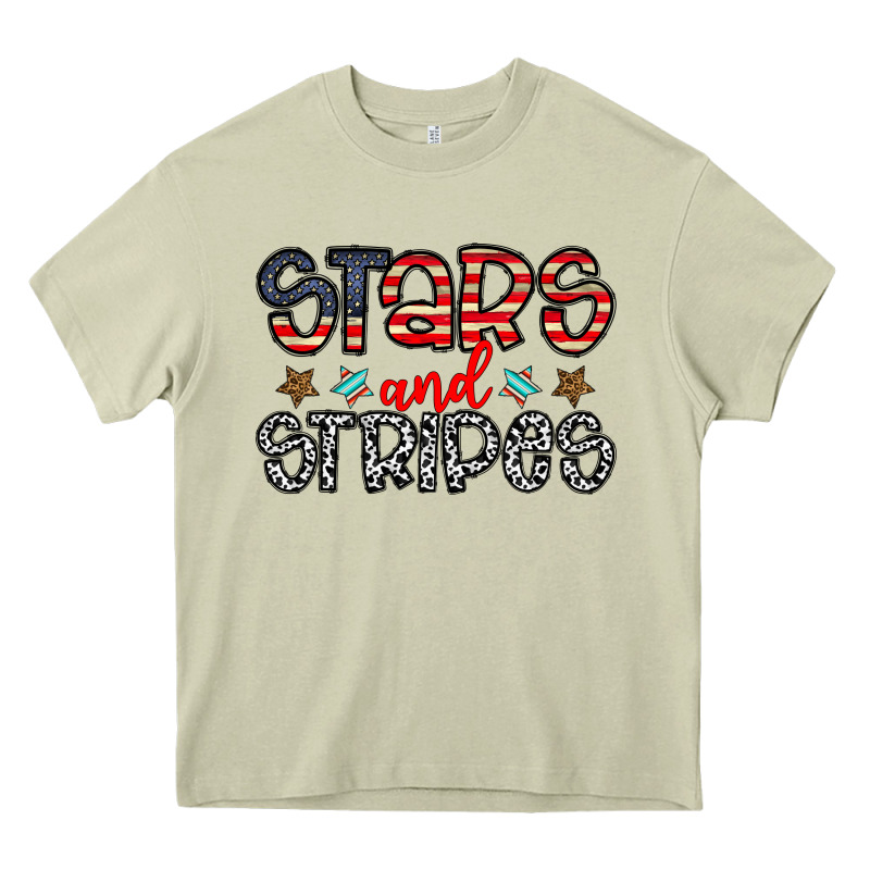 Stars And Stripes Heavy Core Tee by CowhideDigitalArt | Teevron