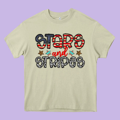 Stars And Stripes Heavy Core Tee Designed By Cowhidedigitalart