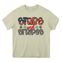 Mossy stars and stripes Heavy Core Tee - CowhideDigitalArt