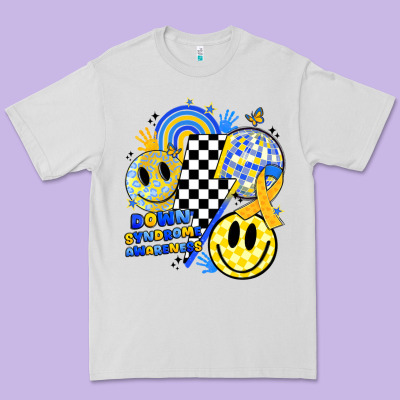 Retro Down Syndrome Awareness Premium Tee Designed By Jahusdesignshop