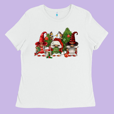 Christmas Gnomies Ladies Tee Designed By Fadigitalartstudio