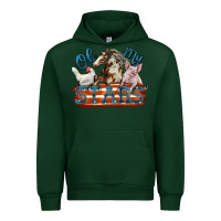 Forest Green Oh my stars farm animals Urban Hoodie - FaDigitalArtStudio