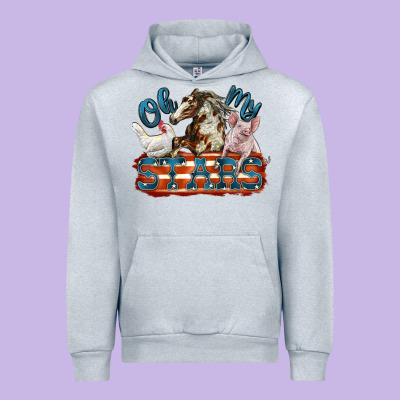 Oh My Stars Farm Animals Urban Hoodie Designed By Fadigitalartstudio