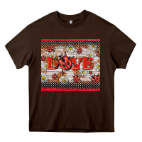 Chocolate Brown love ladybug Heavy Core Tee - BarkalooDesign