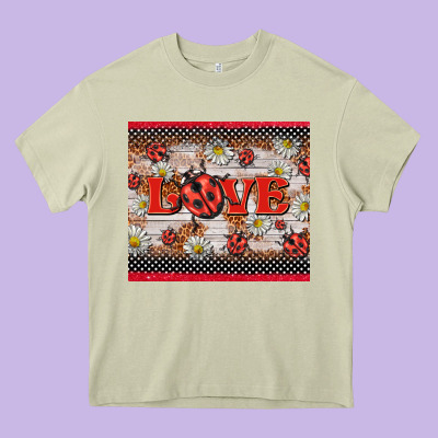 Love Ladybug Heavy Core Tee Designed By Barkaloodesign