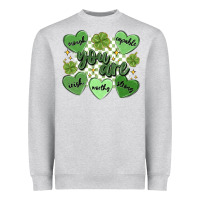 Heather Grey st. patrick's day positive affirmations Heavyweight Sweatshirt - MaliasSmallBusiness