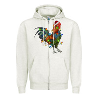 Christmas Lights Rooster Zipper Hoodie | Teevron