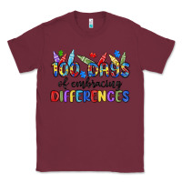 Burgundy 100 days of embracing differences Classic Tee - MaliasSmallBusiness
