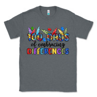 Charcoal Heather 100 days of embracing differences Classic Tee - MaliasSmallBusiness