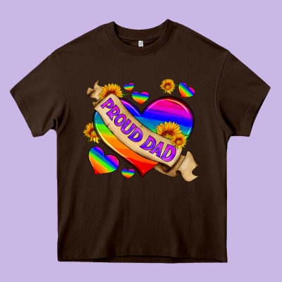 Lgbtq Proud Dad Heavy Core Tee Designed By Hra Design Shop