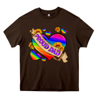 Chocolate Brown lgbtq proud dad Heavy Core Tee - HRA Design Shop