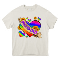 Cream lgbtq proud dad Heavy Core Tee - HRA Design Shop