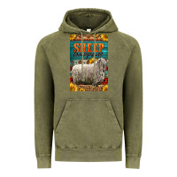 Vintage Olive Western Sheep Happens Sunflowers Vintage Hoodie - LillyAllenDesigns