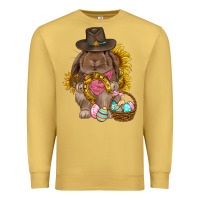 Antique Gold Western Rabbit with sunflowers Easter Day Premium Sweatshirt - HowdyJamesFarm
