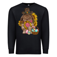 Black Western Rabbit with sunflowers Easter Day Premium Sweatshirt - HowdyJamesFarm